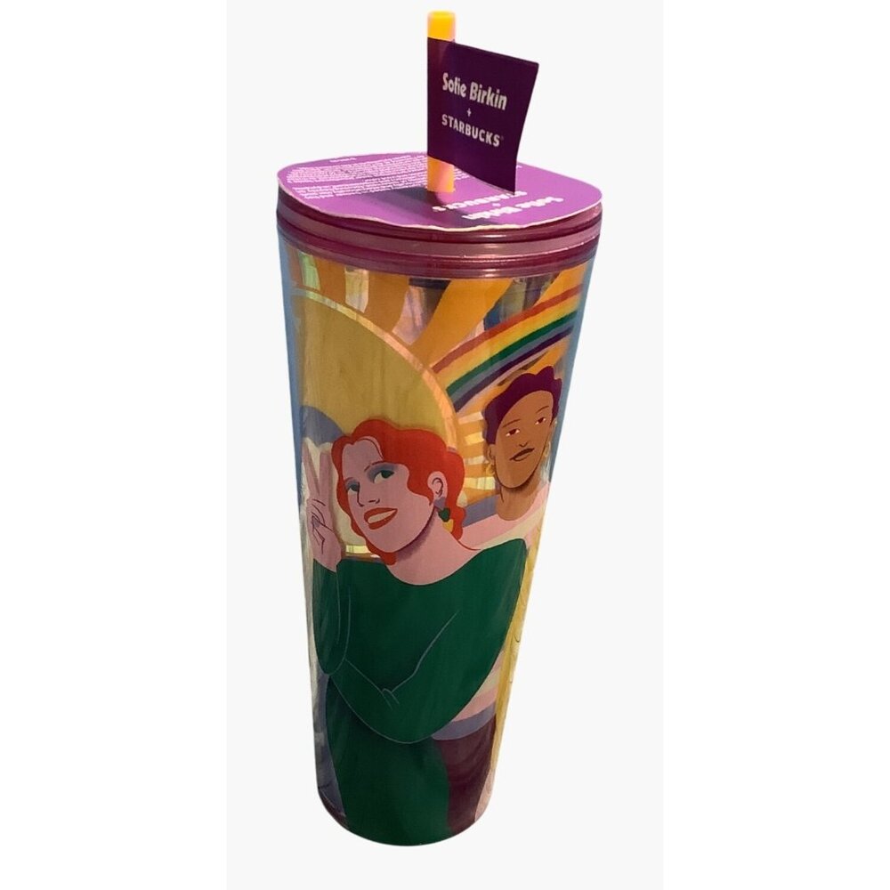 Starbucks Sofie Birkin Tumbler 2024 Colorful Cup Lid & Straw  24 Oz - Picture 2 of 6